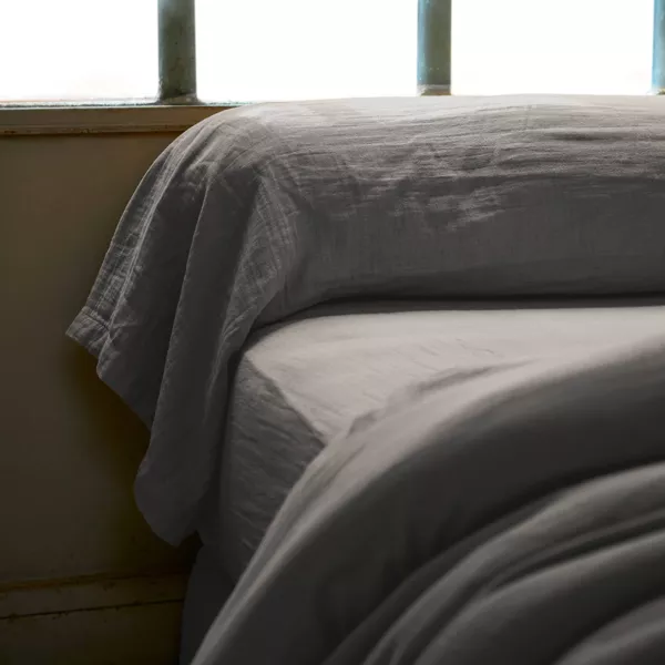 Musselin-Nackenrollenbezug (L185 cm) Ga�a Dunkelgrau