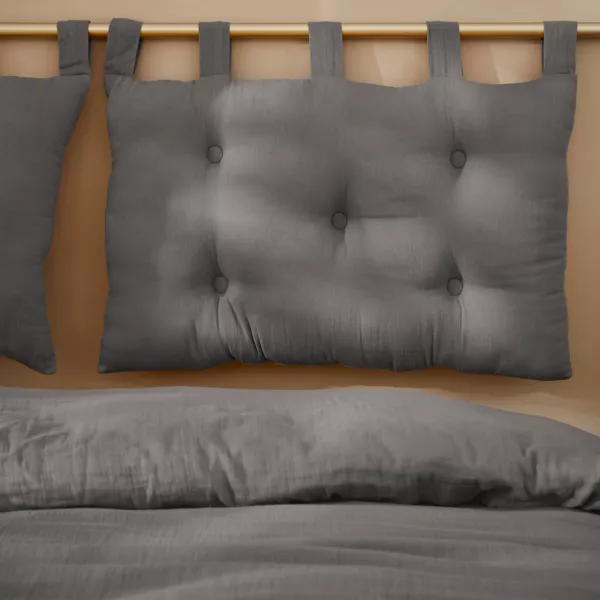 T�te de lit coussin gaze de coton (80 x 50 cm) Ga�a Gris granit