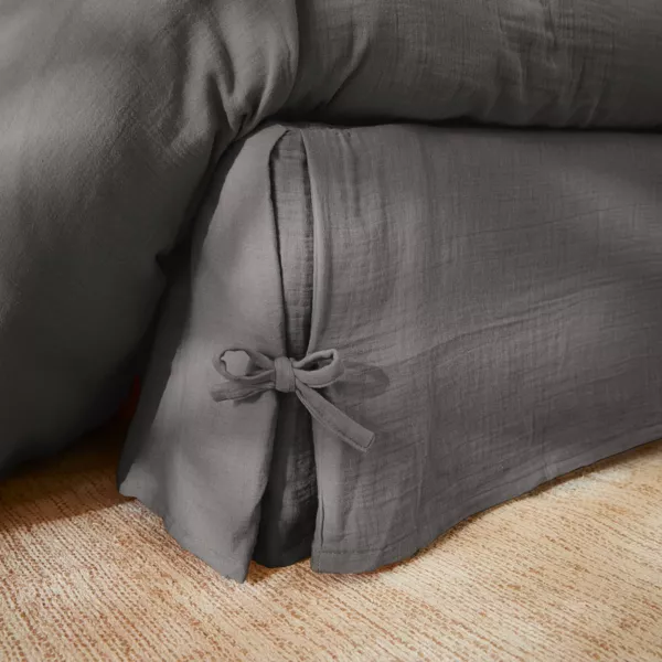 Boxspring hoes Katoengaas (140 x 190 cm) Ga�a Granietgrijs