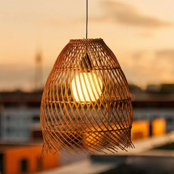 Suspension de jardin solaire LED (D28 cm) Tropical Marron