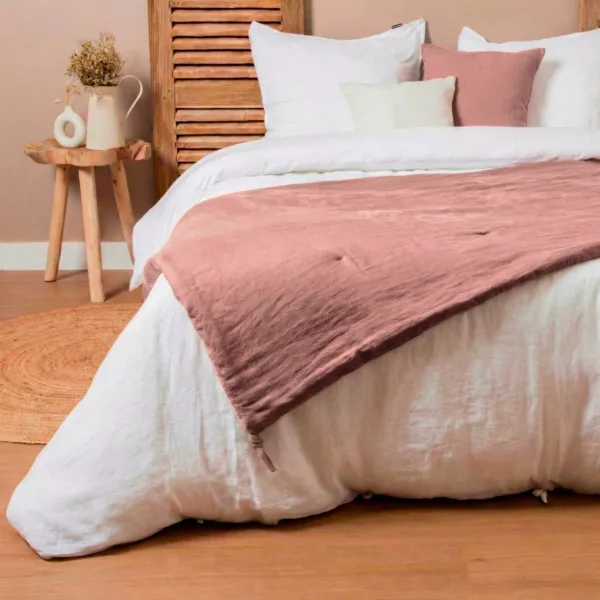 Piumone in lino lavato (90 x 200 cm) Louise Rosa antico
