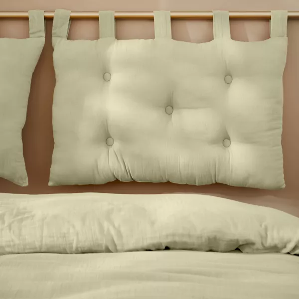 T�te de lit coussin gaze de coton (80 x 50 cm) Ga�a Vert tilleul