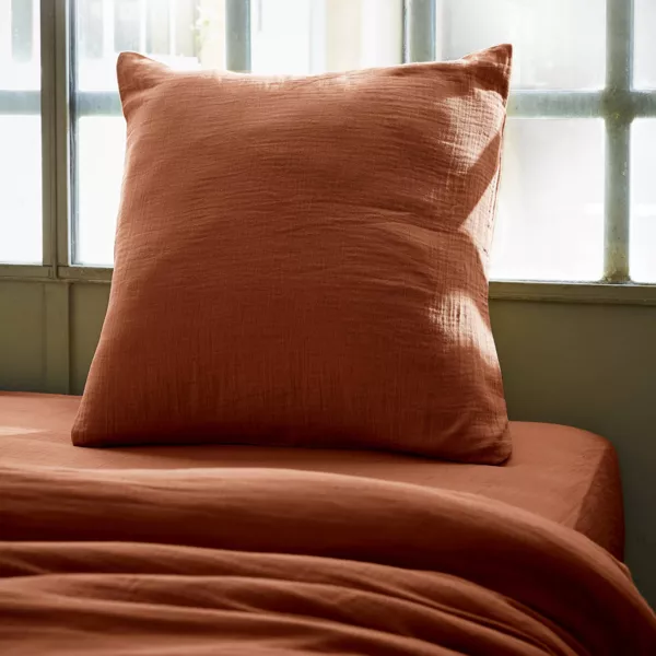 Federa quadrata garza di cotone (60 x 60 cm) Ga�a Terracotta
