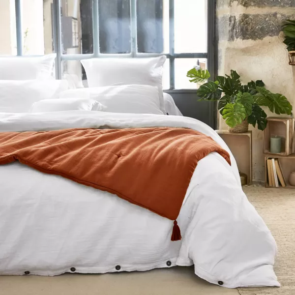 Edredon gaze de coton (90 x 200 cm) Ga�a Terracotta