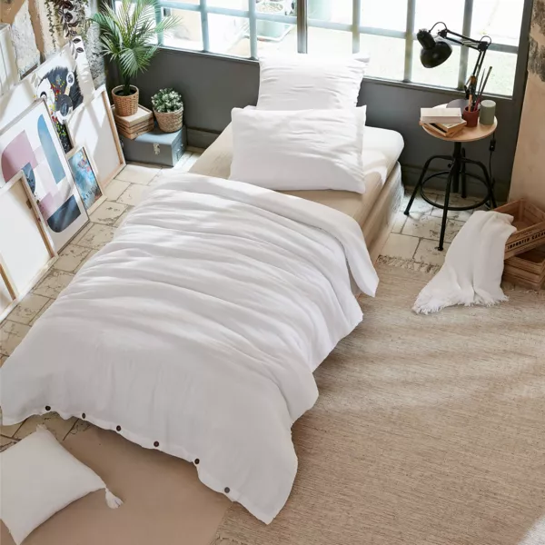 Housse de couette gaze de coton (140 x 200 cm) Ga�a Blanc chantilly