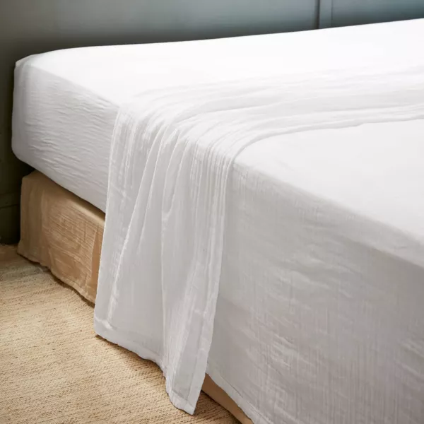 Fladt lagen i bomuldsgaze (270 x 300 cm) Ga�a Hvid chantilly