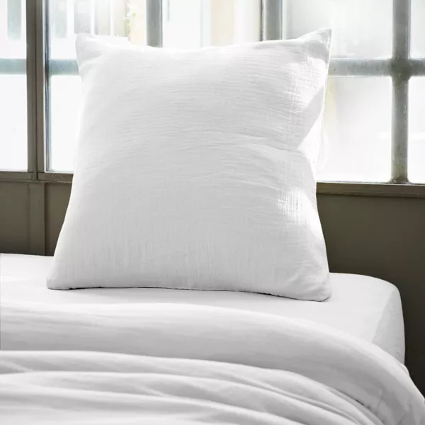 Federa per cuscino quadrato in garza di cotone (80 x 80 cm) Ga�a Bianco chantilly
