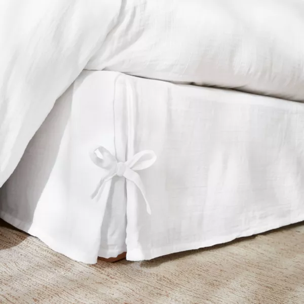 Senget�ppe i bomuldsgas (180 x 200 cm) Ga�a Hvid chantilly