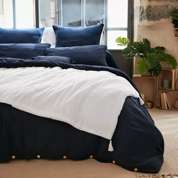 Camino de cama edred�n gaza de algod�n  (90 x 200 cm) Blanco Chantilly