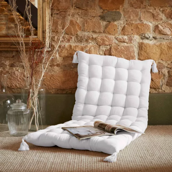 Materassino per pavimento in garza di cotone (60 x 120 cm) Ga�a Bianco chantilly