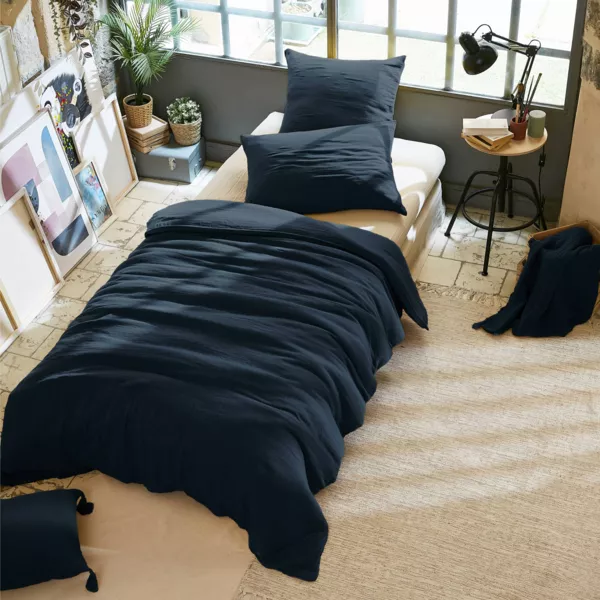 Musselin-Bettbezug (140 x 200 cm) Ga�a Dunkelblau