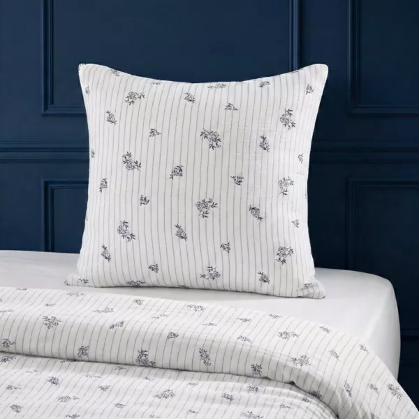 Federa quadrata in garza di cotone (60 x 60 cm) Ga�a Iris Blu