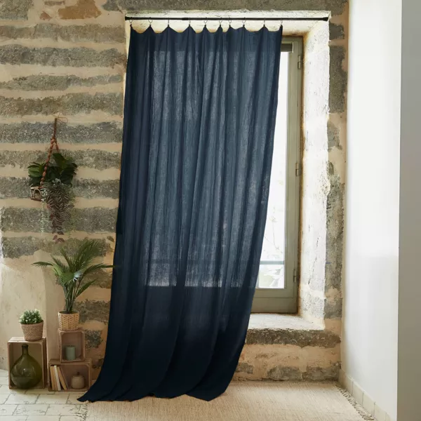 Tenda garza di cotone regolabile (140 x max 300 cm) Ga�a Blu notte
