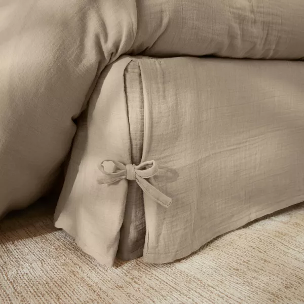 Cache-sommier Gaze de coton (180 x 200 cm) Ga�a Ficelle