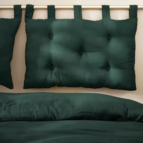 T�te de lit coussin gaze de coton (80 x 50 cm) Ga�a Vert sapin