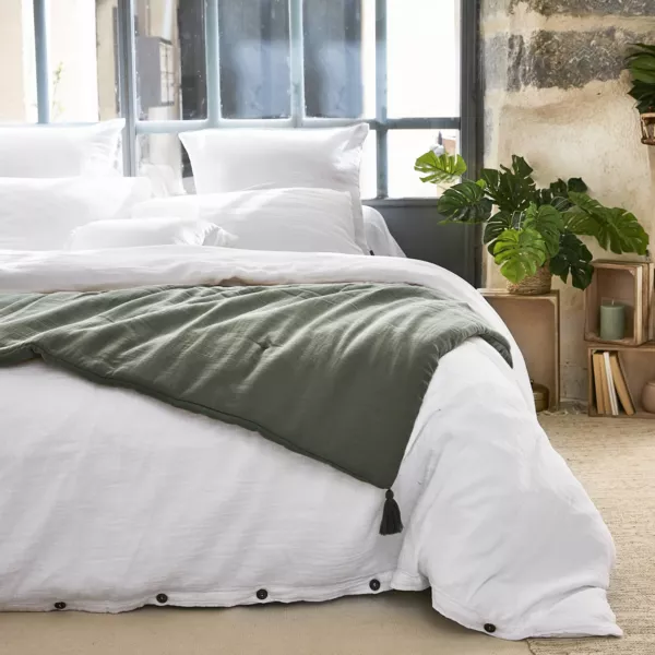 Edredon gaze de coton (90 x 200 cm) Ga�a Vert romarin