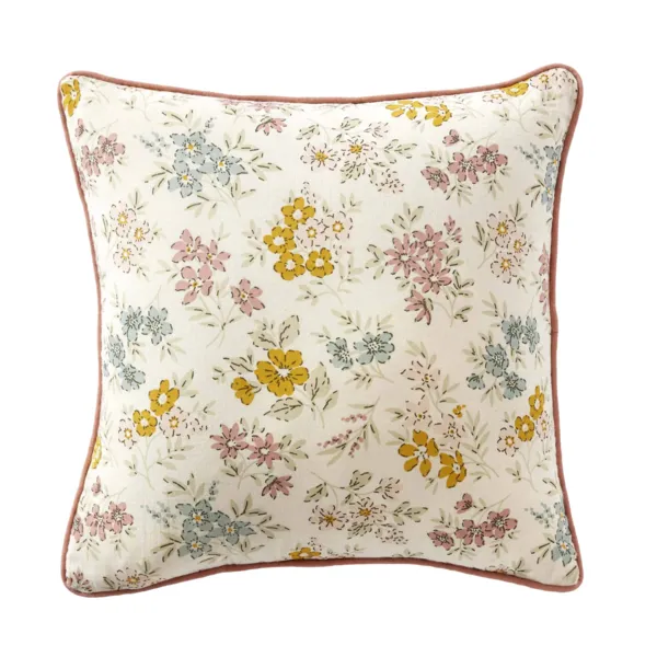 Coussin carr� gaze de coton (45 x 45 cm) Ga�a Aquarelle Multicolore