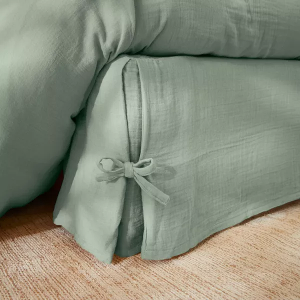 Boxspring hoes Katoengaas (90 x 190 cm) Ga�a Eucalyptus groen