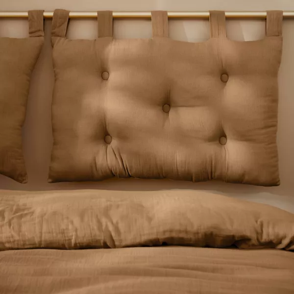 T�te de lit coussin gaze de coton (80 x 50 cm) Ga�a Camel