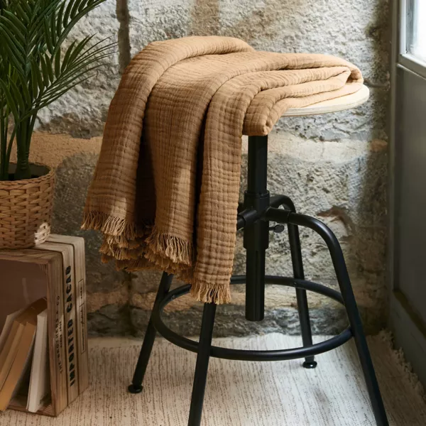 Musselin-Plaid (130 x 160 cm) Ga�a Camel