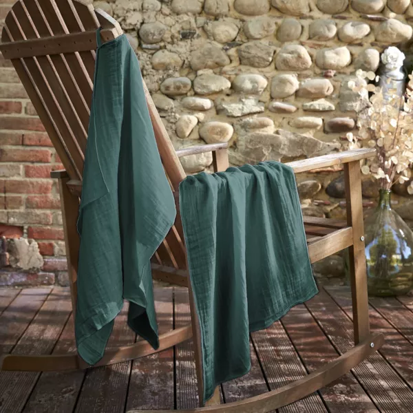 Set van 2 handdoekjes Katoengaas (50 x 70 cm) Ga�a Eendblauw