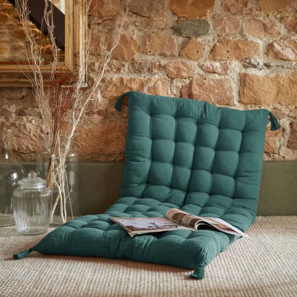 Colchoneta de suelo en gaza de algod�n (60 x 120 cm) Ga�a Azul trullo