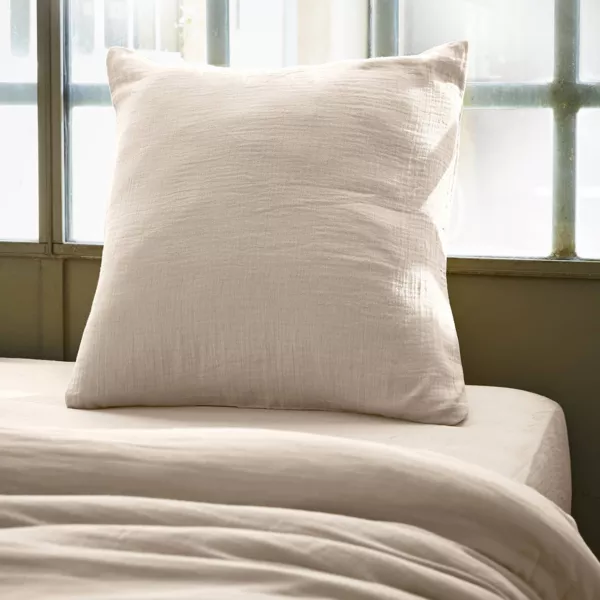 Kussensloop vierkant Katoengaas (80 x 80 cm) Ga�a Beige