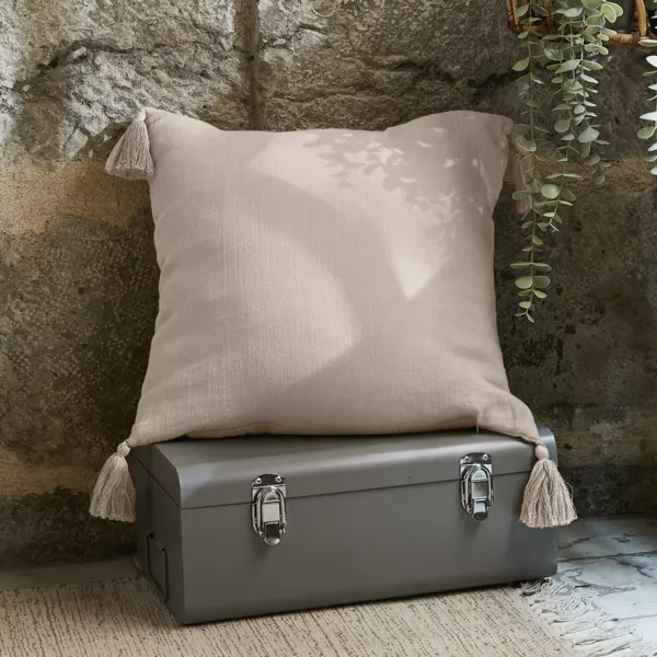 Coussin carr� gaze de coton (40 x 40 cm) Ga�a Beige pampa