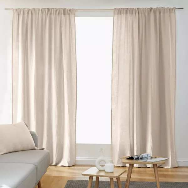 Overgordijn met gefronste band Katoengaas (140 x 240 cm) Ga�a Beige pampa
