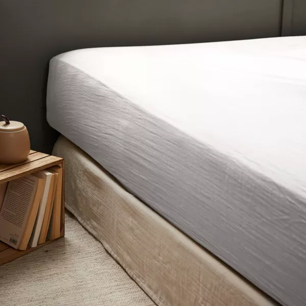 Lenzuolo con angoli garza di cotone (160 x 200 cm) Ga�a Grigio nuvola