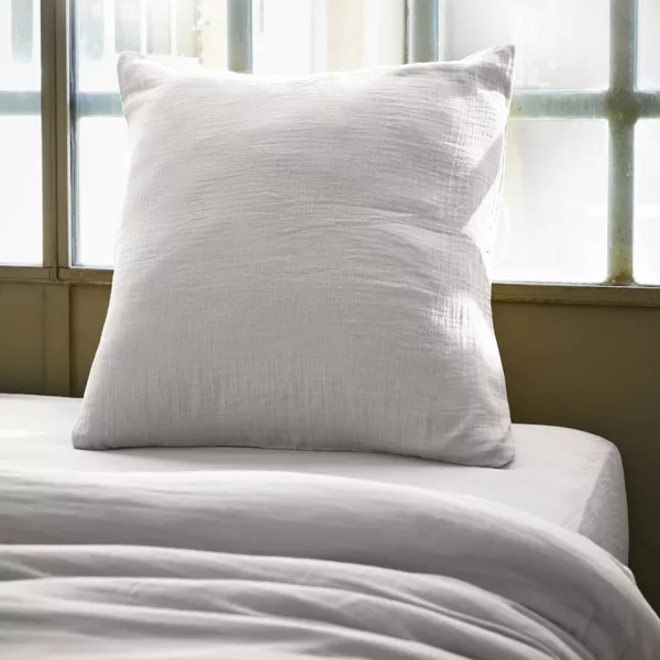 Taie d'oreiller carr�e gaze de coton (60 x 60 cm) Ga�a Gris nuage