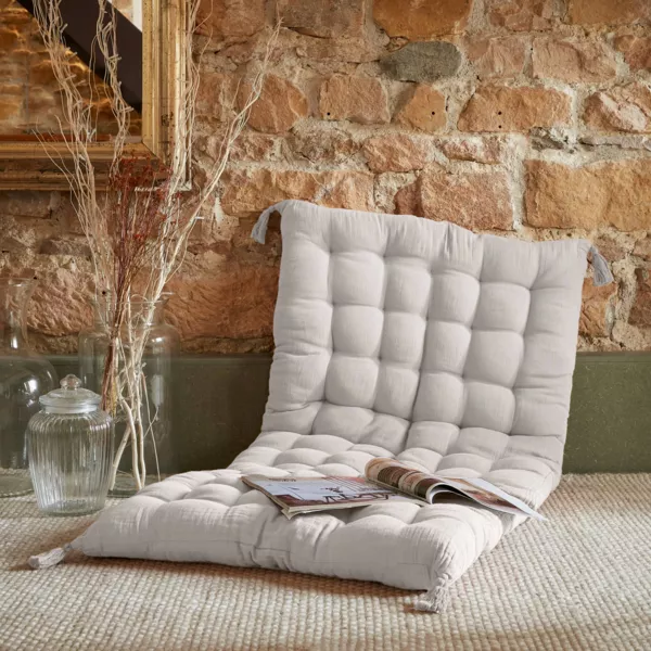 Materassino da pavimento in garza di cotone (60 x 120 cm) Gaia Grigio nuvola