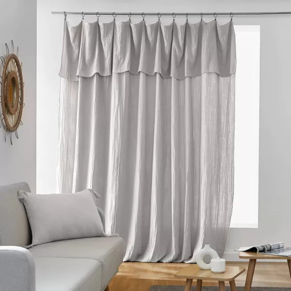 Cortina de gasa de algod�n ajustable (280 x max 300 cm) Ga�a Gris nube