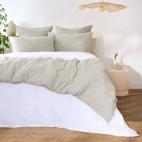Edredon r�versible coton textur� et percale (90 x 220 cm) Alice Vert 