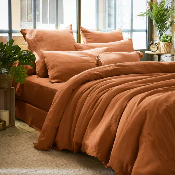 Copripiumino garza di cotone (240 x 220 cm) Ga�a Albicocca