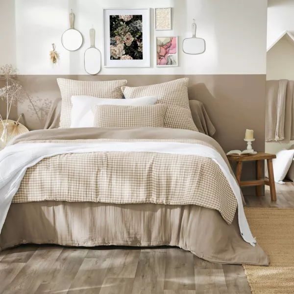 Copripiumino in garza di cotone (280 x 240 cm) Ga�a vichy Corda