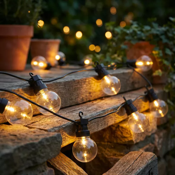 Ghirlanda luminosa collegabile giardino 9,5 m 20 LED Guinguette Garden Bianco caldo