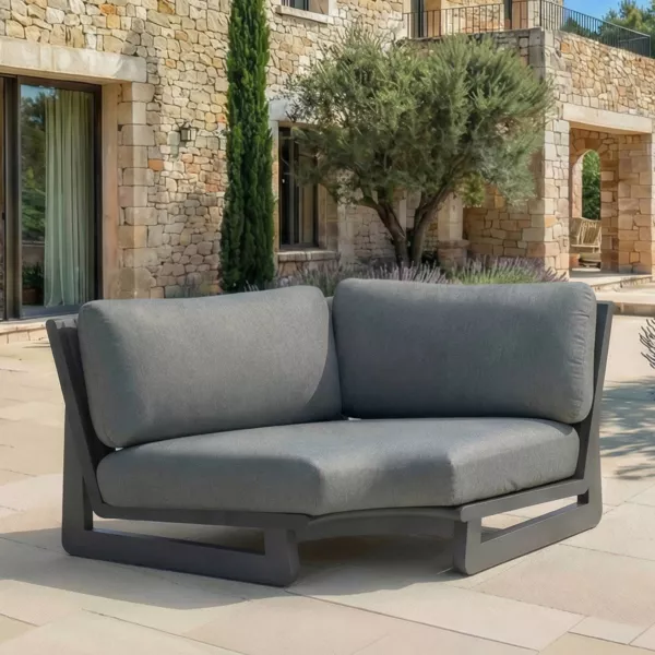 Sillón de esquina de jardín de aluminio Long Beach Gris antracita