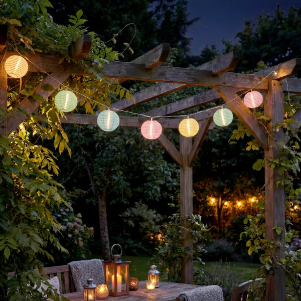 Ghirlanda luminosa esterna a batteria 20 LED (9,5 m) Lanterne cinesi Multicolore