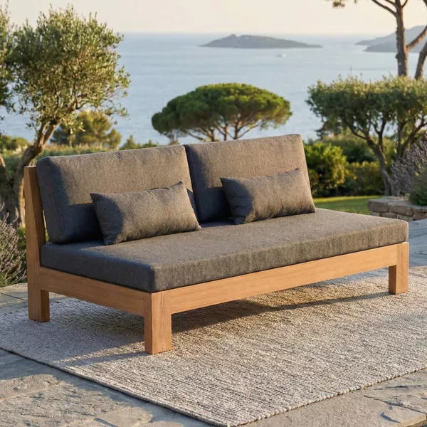 Sof� de jard�n en madera de acacia 3 plazas Borneo - Gris antracita