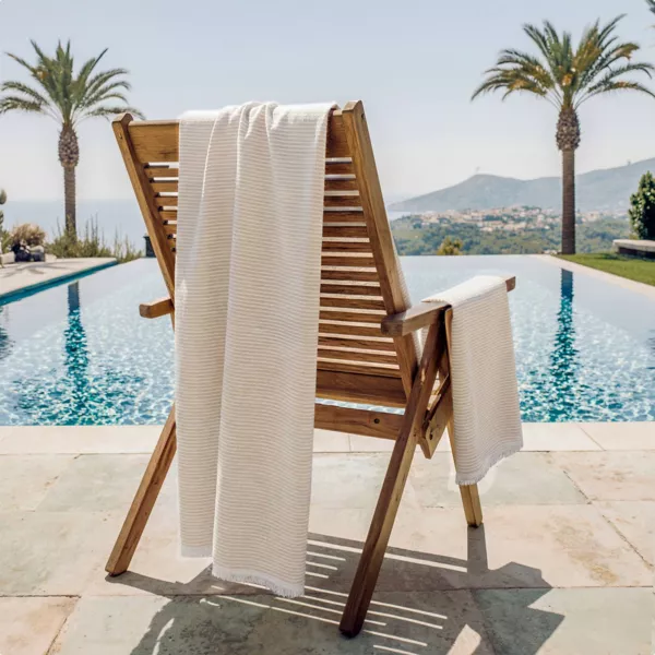 Fouta dubbel katoen en spons (180 x 180 cm) Marina Beige