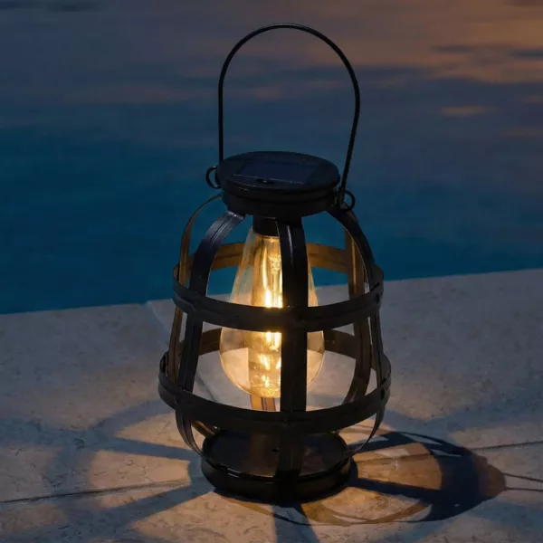 Lanterne solaire m�tal LED (H18,5 cm) Julia Noir