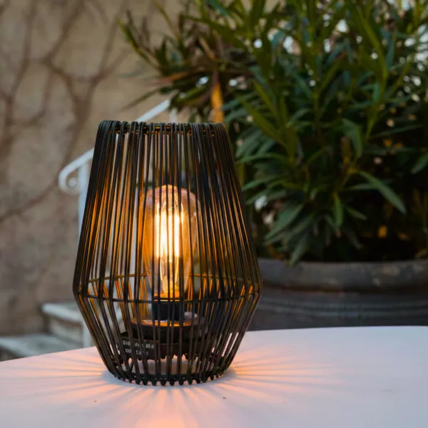 Lampe de table solaire LED (H23 cm) Calabre Noir