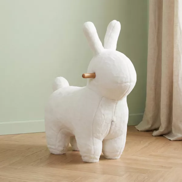 Kinderhocker Flanell (H63 cm) Wei�es Kaninchen