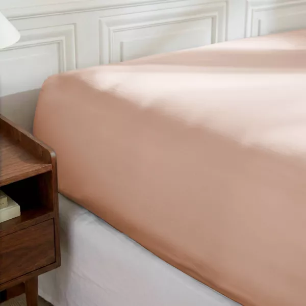 Lenzuolo sotto con angoli in percalle di cotone (90 x 190 cm) Diane Rosa Blush