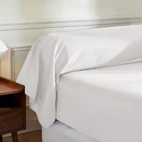 Taie de traversin percale de coton 120 fils (L185 cm) Diane Blanc