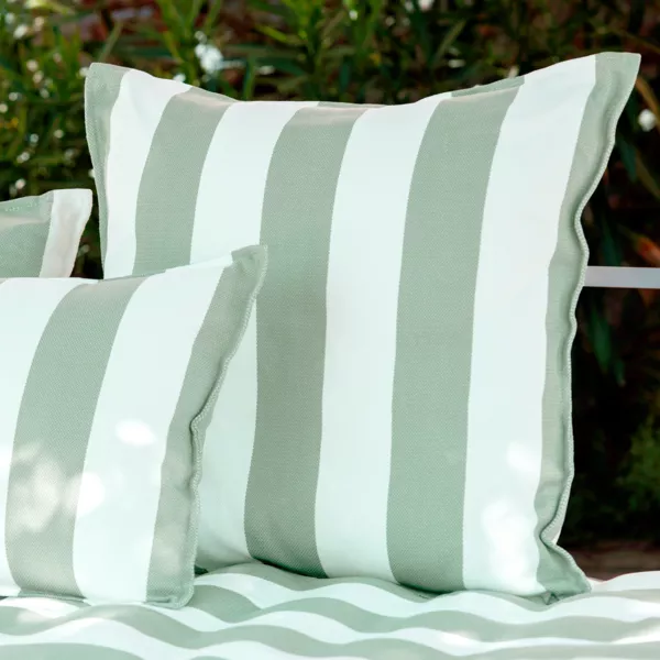 Housse de coussin ext�rieur carr�e d�perlante (60 x 60 cm) Noa Vert sauge