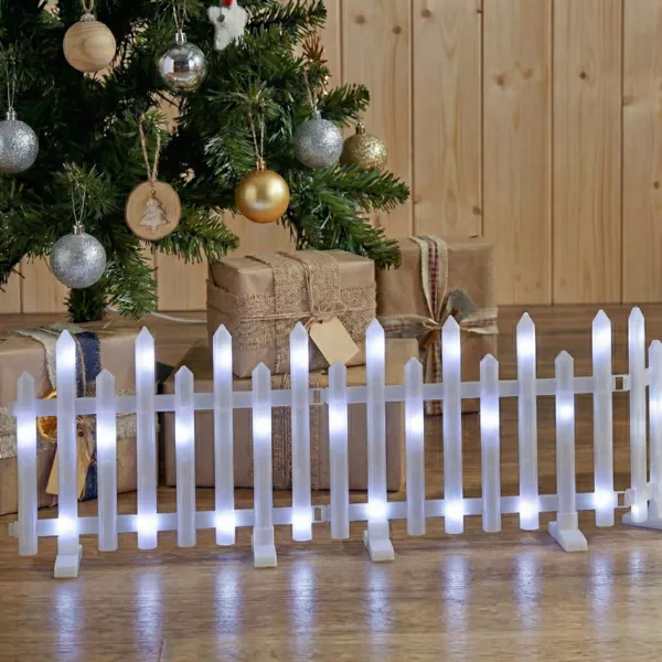 Lote de 8 barreras luminosas 192 LED (2,80 m x H25 cm) Encanto Blanco frío