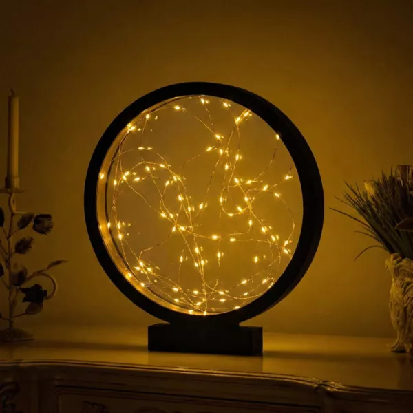 Cercle Eliza a pile con luci Bianco caldo 80 LED