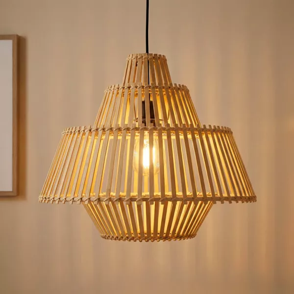 Design hanglamp van bamboe (D50 cm) Cabrera Natuurlijk